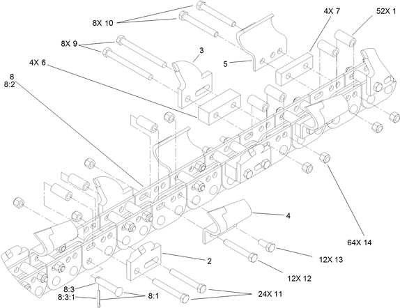 36 Inch by 6 Inch Combination Chain for Toro Dingo Trencher Attachment