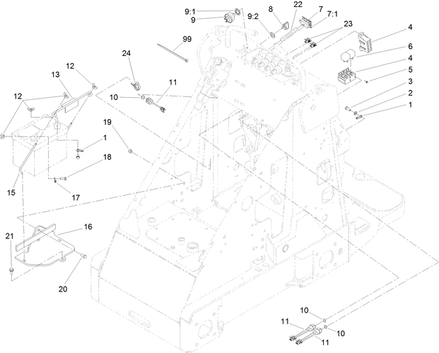 Toro Dingo 323 Electrical Diagram for Model 22318 with Serial Number 4
