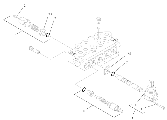 Toro Dingo 220 Four Spool Valve Part Number 105-8406 Repair Parts