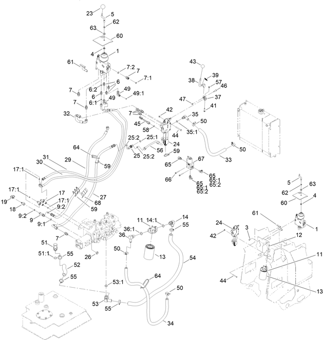 Toro Dingo 1000 Wide Track Hydraulic Valves for Model 22328 with Seria
