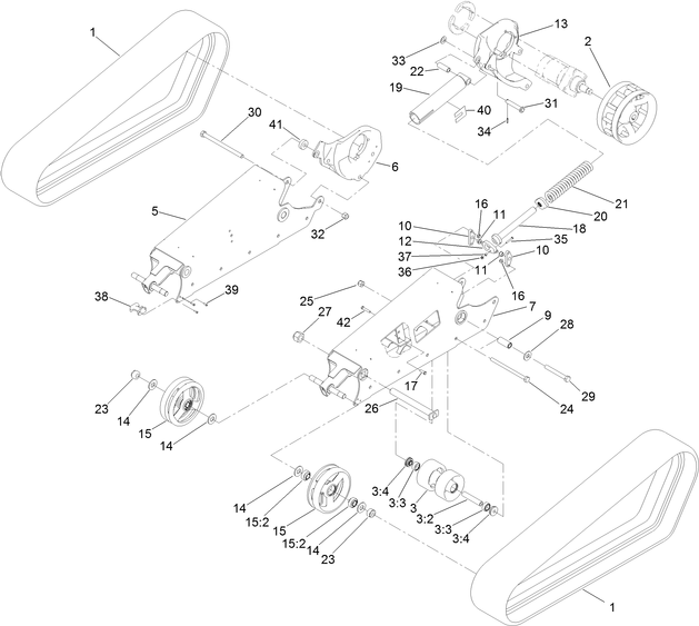 Toro Dingo TX 1000 Wide Track System Parts for Model