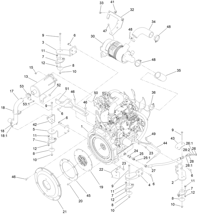 Toro Dingo TX 1000 Turbo Model 22587 Outside Engine Parts Diagram With toro-dingo-tx-1000-turbo-model-22587-outside-engine-parts-diagram-with