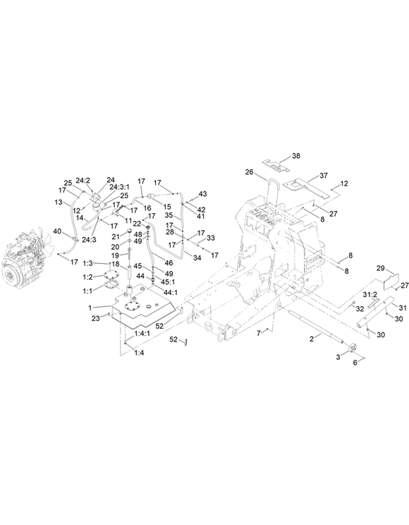 Toro Dingo 1000 Wide Track Fuel Pump Diagram for Model 22328 with Serial Number 409588176 Through 410499999
