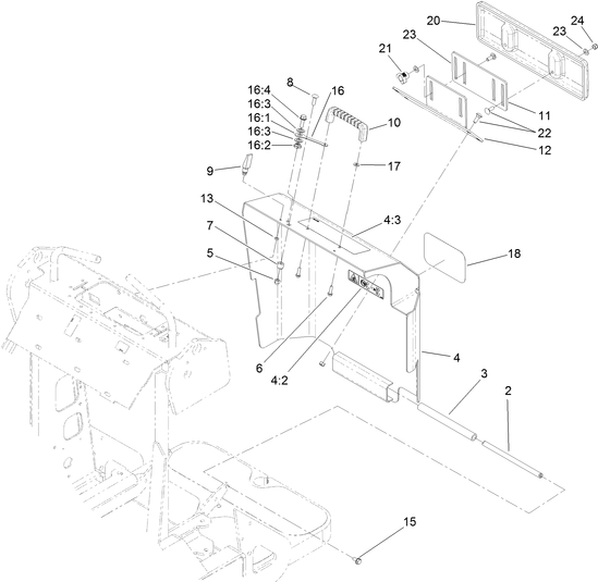 Toro Dingo 320D Rear Access Cover Parts Diagram for Model 22337CP Buil ...