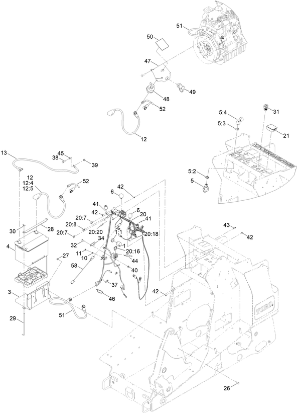 Toro Dingo 1000 Narrow Track Electrical Diagram for Model 22327 with S ...