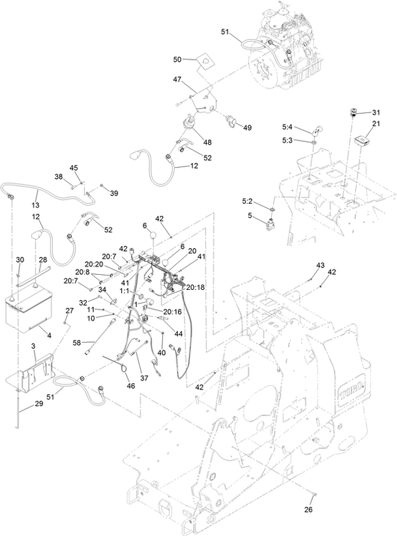 Toro Dingo TX 1000 Wide Track Electrical Diagram for Model 22328 with Serial Number 402000000 Through 405799999