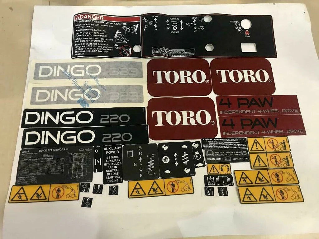 Toro Dingo 220 Decal Kit for 220's Made in the Year 2005 Through 2016 ...