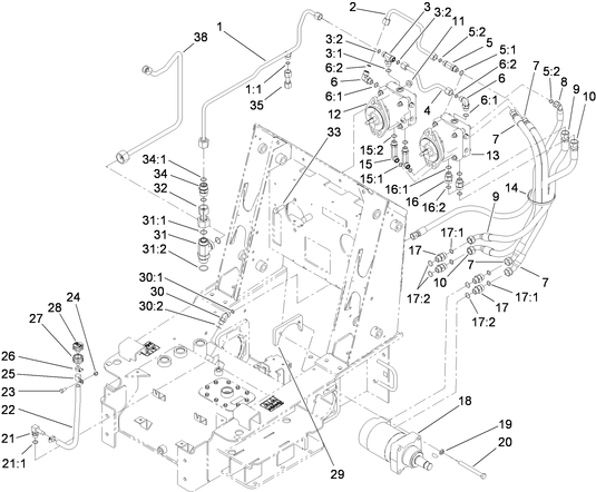 Toro Dingo 427 Narrow Track Hydraulic Pumps and Motors for Model 22321 with Serial Number 400000000 Through 410399999