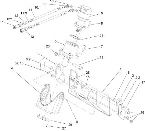 Toro Dingo Auger Head Parts for Model 22805 with Serial Number 2700000 ...