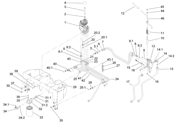 Toro Dingo TX 420 Hydraulic Valve Diagram for All Model Year 2006 420's.  Also Fits Some Model Year 2005 420's.