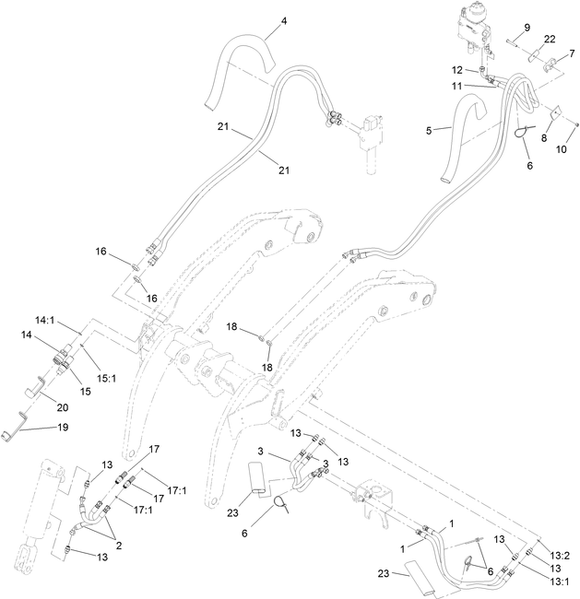 Toro Dingo TX 1000 Wide and Narrow Track Loader Arm Hydraulics for 1000's with Serial Number 400000000 Through 405799999