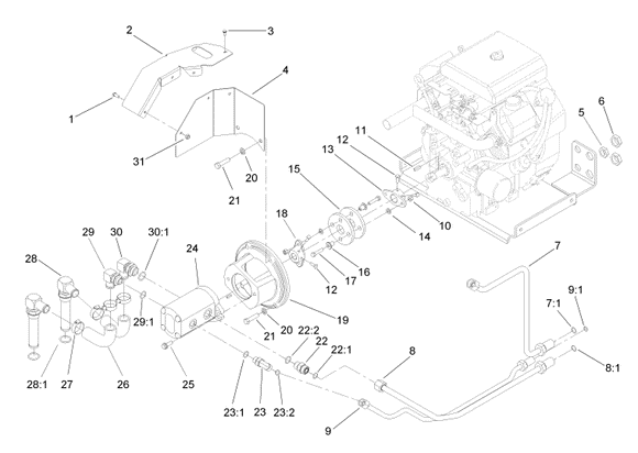 Toro Dingo TX 420 Dual Pump Diagram for All Model Year 2006 420's. Also Fits Some Model Year 2005 420's