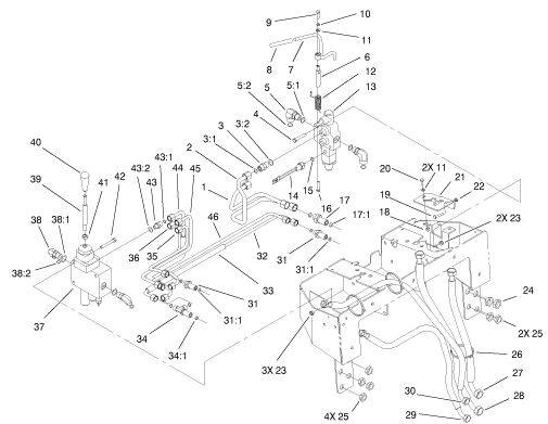 Toro Dingo TX 420 Hydraulic Valve Diagrams for Models Made in the Year 2000