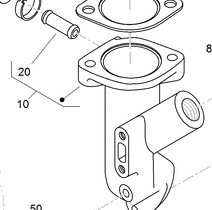 100-2165 - Reference Number 10 and 20 - Water Flange Assembly